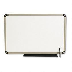 Quartet Manufacturing. Co. Prestige™ Total Erase® Dry Erase Marker Board, Titanium Euro™ Frame, 36 x 24 (QRTTE563T