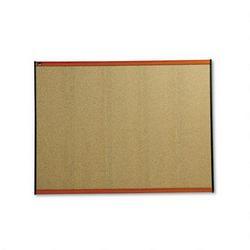 Quartet Manufacturing. Co. Prestige® Colored Cork Bulletin Board, 48 x 36, Graphite Cork/Light Cherry Frame (QRTB244LC)