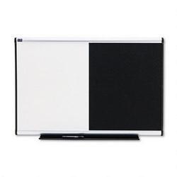 Quartet Manufacturing. Co. Prestige® Combination Dry Erase/Bulletin Board, 36wx24h, Aluminum Frame (QRTBTE643A)