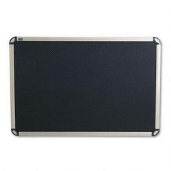 Quartet Manufacturing. Co. Prestige® Euro™ Style Black Embossed Foam Bulletin Board, 36x24, Titanium Frame (QRTB363T)