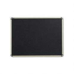 Quartet Manufacturing. Co. Prestige® Euro™ Style Black Embossed Foam Bulletin Board, 48x36, Titanium Frame (QRTB364T)