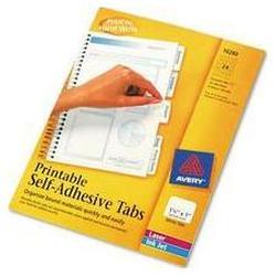 Avery-Dennison Printable Repositionable Plastic Tabs, 1-1/4 x 1, 96 Tabs/Pack, White (AVE16280)
