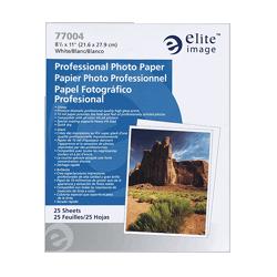 Elite Image Professional Photo Paper, 10 mil, 8-1/2 x11 ,25EA/Pack,White (ELI77004)