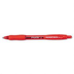 Faber Castell/Sanford Ink Company Profile Retractable Ballpoint Pen, 1.4mm, Red Ink, Dozen (PAP89467)