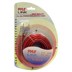Pyle Link Series Audio Cable - 2 x RCA - 2 x RCA - 8ft - Transparent Red