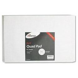 Ampad/Divi Of American Pd & Ppr Quadrille Pad with 4 Squares/Inch, 17 x 11, White 15#, 50 Sheets/Pad (AMP22037)
