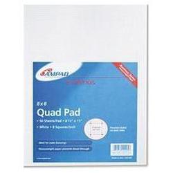 Ampad/Divi Of American Pd & Ppr Quadrille Pad with 8 Squares/Inch, 8-1/2 x 11, White 20#, 50 Sheets/Pad (AMP22005)