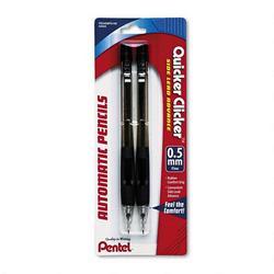 Pentel Of America Quicker Clicker™ Automatic Pencils, .5mm Lead, Asst. Colors, 2/Pack (PENPD345BP2K6)