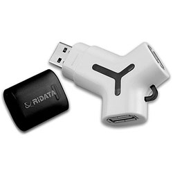 RITEK RiDATA 2GB EZ Yego USB 2.0 Flash Drive with 2 Ports USB Hub ALL-IN-ONE - 2 GB - USB