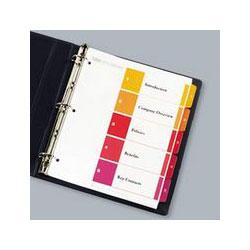 Avery-Dennison Ready Index® Contemporary Multicolor Table of Content Dividers, 12 Tab, 1 Set/Pack (AVE11141)