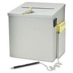 Buddy Products Recycled Steel Suggestion Box with Locking Top, 8-1/2w x 8d x 9-3/4h, Platinum (BDY562032)