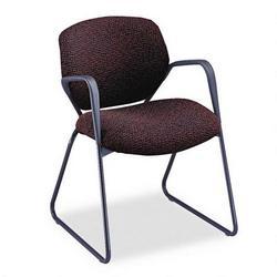 HON Resolution 6200 Series Guest Arm Chair, Sled Base, Claret Burgundy Fabric - Sold as 1 Each