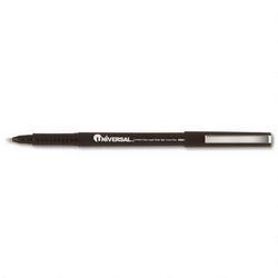 Universal Office Products Roller Ball Pen with Metal Tip and Clip, Extra Fine Point, Black Ink (UNV29020)