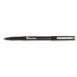 Universal Office Products Roller Ball Pen with Metal Tip and Clip, Extra Fine Point, Blue Ink (UNV29021)