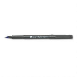 Universal Office Products Roller Ball Pen with Metal Tip and Clip, Fine Point, Blue Ink (UNV29011)