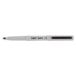 Bic Corporation Roller Pen with Metal Clip and Plastic Clip, 0.7mm, Fine Point, Black Ink (BICRM11BK)