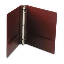 Universal Office Products Round Ring Binder, Suede Finish Vinyl, 1-1/2 Capacity, Maroon (UNV33406)