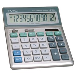 Royal XE 120 Simple Calculator - 12 Character(s) - Solar, Battery Powered