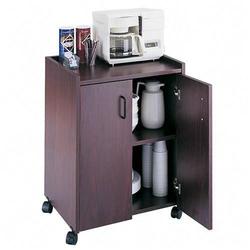Safco Products Safco Mobile Refreshment Utility Cart - 1 Shelf - 4 x 2 Caster - Wood - 23 x 18 x 31 - Mahogany