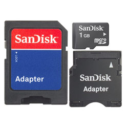 SanDisk Corporation SanDisk 1GB MicroSD Card w/ SD Adapter & MiniSD - 3-in-1 Kit
