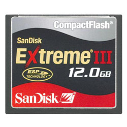 SanDisk Extreme III 12GB CompactFlash Card - 12 GB