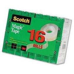 3M Scotch® Magic™ Tape, 3/4 x 1,000 , 1 Core, 16-Rolls/Pack (MMM810K16)