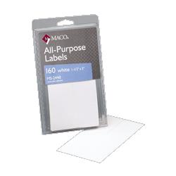 Maco Tag & Label Self Adhesive Removable Labels, 1-1/2 x3 , 160 Labels, White (MACMS2448)