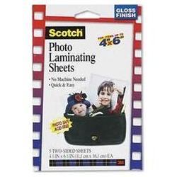 3M Self-Sealing Glossy Laminating Pouches for 4x6 Photos/Documents, 9.6 mil., 5/Pack (MMMPL900G)