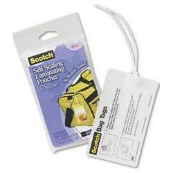 3M Self-Sealing Glossy Laminating Pouches with Loops for Luggage Tags, 12.8 mil., 5/Pack (MMMLS8535G)