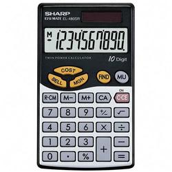 SHARP ELECTRONICS Sharp Business Wallet Calculator - 10 Character(s) - LCD - Solar, Battery Powered - 2.71 x 4.68 x 0.28 - Black