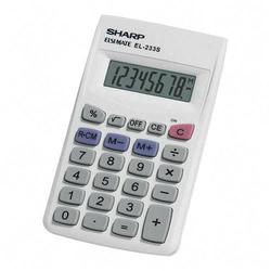 SHARP ELEC - CALCULATORS Sharp EL233SB Pocket Calculator - 8 Character(s) - LCD - Battery Powered - 2.25 x 3.75 - White, Gray