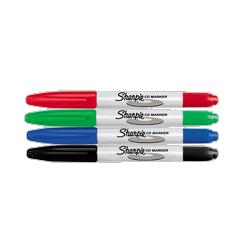 Sanford Sharpie® CD/DVD Markers,4-Color Set Includes One Each of Black, Red, Blue, Green (SAN37030)