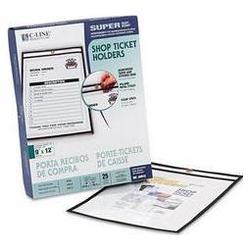 C-Line Products, Inc. Shop Ticket Holder for 9 x 12 Insert, Taped & Black Stitched Edges, 25/Box (CLI46912)
