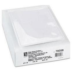 C-Line Products, Inc. Shop Ticket Holder with Self-Adhesive Back for 5 x 8 Insert, Clear, 50/Box (CLI70058)