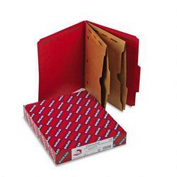 Smead Manufacturing Co. Six-Section Pressboard Folders, 2 Pocket Dividers, Letter, Bright Red, 10/Box (SMD14082)