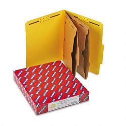 Smead Manufacturing Co. Six-Section Pressboard Folders with 2 Pocket Dividers, Letter, Yellow, 10/Box (SMD14084)
