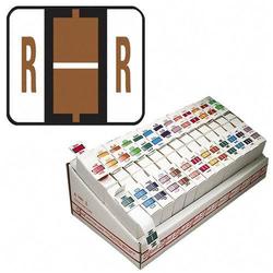 Smead Manufacturing Co. Smead Bar Style Color Coded Alphabetic Labels - 1.25 Width x 1 Length - Brown (67088)