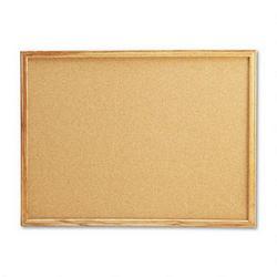 Universal Office Products Solid Hardwood Frame Cork Bulletin Board, 24w x 18h (UNV43602)