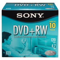 Sony 4x DVD+RW Media - 4.7GB - 10 Pack