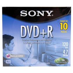 Sony DVD+R Media - 4.7GB - 10 Pack
