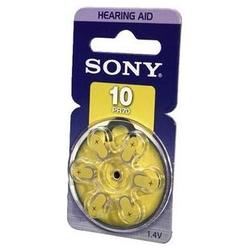 SONY CORPORATION OF AMERICA Sony PR10-D6A Zinc Air Hearing Aid Battery - Zinc Air - 1.4V DC - Hearing Aid Battery