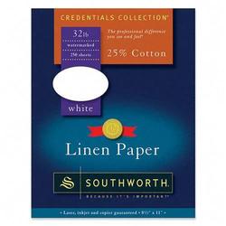 Southworth Company Southworth Fine Linen Paper - Letter - 8.5 x 11 - 32lb - Linen - 250 x Sheet - White