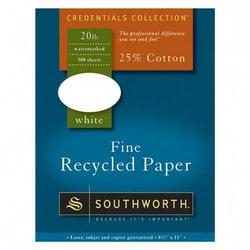 Southworth Company Southworth Fine Recycled Paper - Letter - 8.5 x 11 - 20lb - Wove - 500 x Sheet - White
