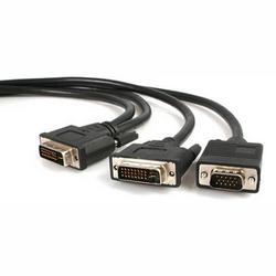 STARTECH.COM Startech.com DVI-I Male to DVI-D Male (Dual Link)+ VGA Male Splitter Cable - 6ft - Black