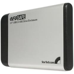STARTECH.COM Startech.com InfoSafe 2.5 USB 2.0 IDE Drive Enclosure - Storage Enclosure - 1 x 2.5 - 9.5 mm Height Internal Hot-swappable - Silver
