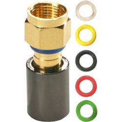 Steren Mini RG59 F Gold PermaSeal-II Compression Connector - A/V Connector - F-connector