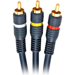 Steren Python Home Theater RCA Cable - 3 x RCA Stereo - 3 x RCA Stereo - 6ft - Satin Blue
