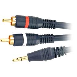 Steren Python Home Theater Y-cable - 2 x RCA - 1 x Mini-phone - 6ft - Blue