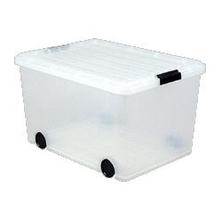 Iris Storage Box With Wheels, 56 Quart,15-3/4 x21-3/4 x12-7/8 ,CL (IRS103051)