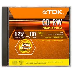 TDK Media TDK 12x CD-RW High Speed Media - 700MB - 50 Pack